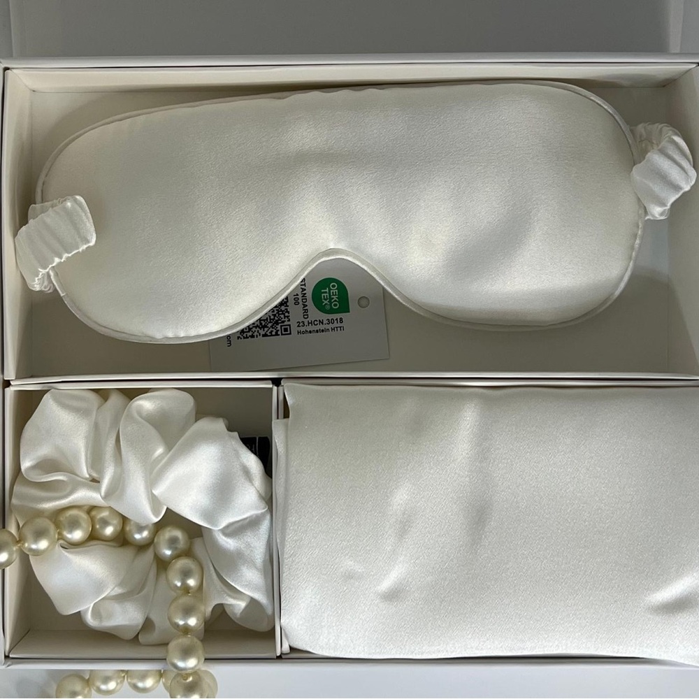 100% Organic Pure Raw Mulberry Silk Pillowcase, Eye Mask & Scrunchie By Fun Silk